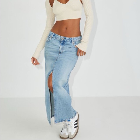 Garage Long Denim Maxi Skirt - Picture 3 of 13